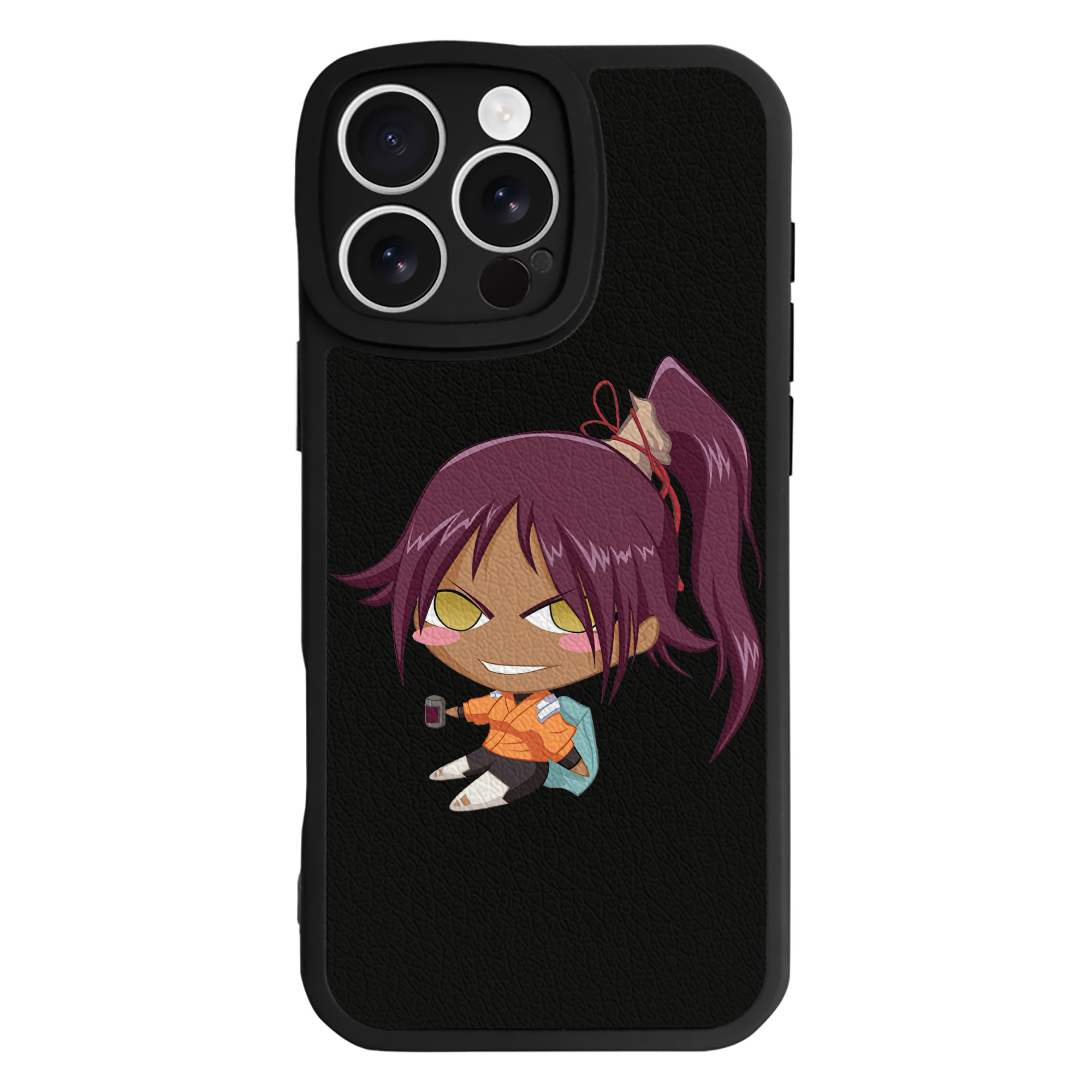（画像用） ブリーチ 四楓院 夜一（しほういん よるいち） BLEACH Shihouin Yoruichi 【iPhone 16シリーズ対応】シリコンスマホケース（レザー調） 材質：シリコン
